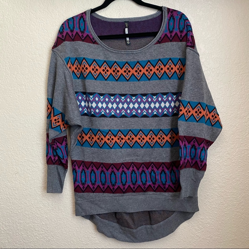 PLENTY BY TRACY REESE Size M Colorblock Sweater western pattern slouchy pullover